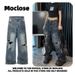 Moclose Unisex Distressed Retro Ripped Jeans Loose Fit Street Style Mud Dyed Cut Out Denim_mkmklike.com