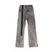 RO RICK Style Hip Hop Street Style Washed Distressed Smoky Gray Floor Length Button Down Jeans, Same Style As Central Cee._mkmklike.com