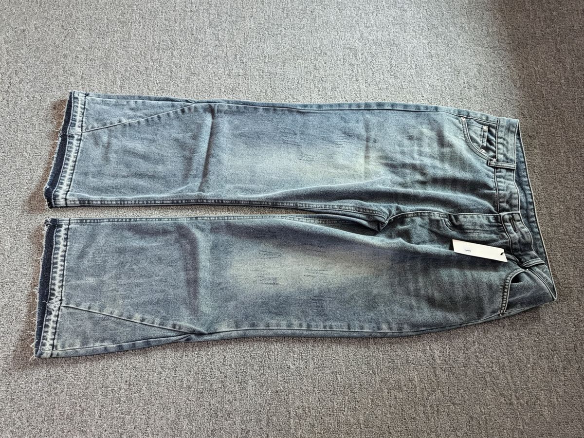 Men's Clothing Fashion New Lazy Autumn And Winter Snow Mountain Version High Ounce Gradient Lightning Jeans Ins Japanese Trend Ice Blue_mkmklike.com