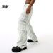 EF JEANS | 2024 New American Street Trend Light Color Washed Multi-Pocket Jeans Overalls Wide Legs_mkmklike.com