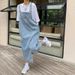 K Cowboy Shoulder Strap Skirt, Women's Design Sense, Niche Temperament, Suspender Skirt, Loose Dalian Clothing, Long Skirt_mkmklike.com