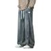 Men's Clothing 3D Cut Silicone Triangle Jeans, Men's Trendy Loose Straight Leg Wide Leg Jeans._mkmklike.com