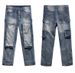 Streetwear Patchwork Cargo Jeans For Men | Vintage Washed Denim Pants | Oversized Relaxed Fit With Multi-Pocket Design_mkmklike.com