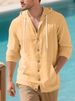 European And American Cross-Border Solid Color Fashion Shirt Men's Casual Sports Cotton Linen Long Sleeve_mkmklike.com