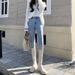 Plus-size Stretch Jeans For Women, 2025 New Spring And Autumn High-waisted Slim-fit Versatile Skinny Pencil Pants_mkmklike.com