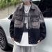 Loom Turn-down Collar Jacket For Men, Autumn Loose Gradient Workwear, Brand, European And American Street Style, Streetwear_mkmklike.com