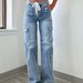 Women's Clothing Straight Jeans Casual Lace Up Multi Pocket Functional Overalls_mkmklike.com