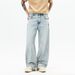 Cleanfit A-Line Denim Pants For Men – Vintage Washed Blue Wide-Leg Jeans | Spring & Summer Casual Staple_mkmklike.com