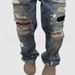 Vintage Distressed Jeans For Men & Women - Washed Denim Pants With Splatter Paint Design, Straight Leg, Stacked, Oversized Fit, Hip Hop Streetwear_mkmklike.com