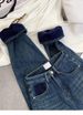 Women's Clothing Plus Size Winter Fleece Lined Jeans For Women – High Waist Wide Leg Stretch Denim Pants With Thick Warm Lining (Dark Blue)_mkmklike.com