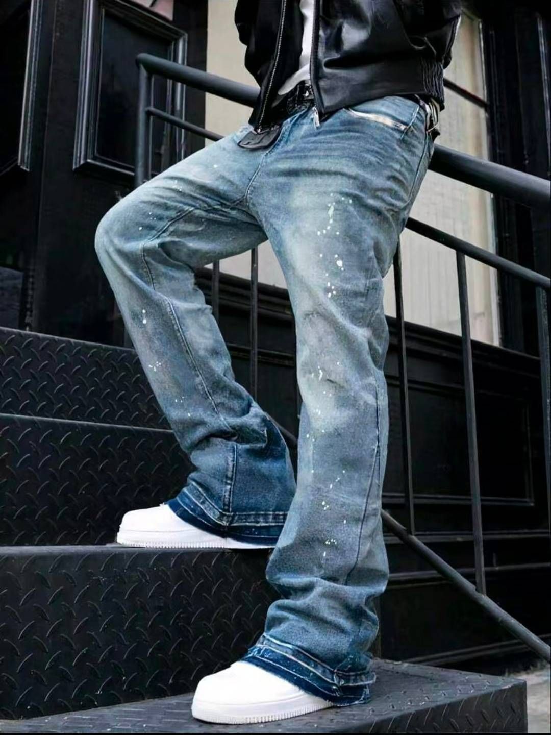 Men's Clothing Spring New Black And White Jeans Men's Skinny Elastic Brand Casual Pants Trendy_mkmklike.com