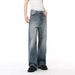 Men's Clothing Men's Vintage Washed Denim Jeans - Classic Straight Leg Loose Fit Casual Pants For Everyday Wear_mkmklike.com