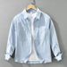 Workwear Denim Long Sleeved Shirt Men's Fashionable Versatile Artistic Casual Loose Top_mkmklike.com
