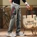 European Station Head Large Embroidered Jeans Men's Quality Elastic American Locomotive Old Jeans Men's Cross-border Special Supply_mkmklike.com