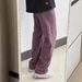 Men's Clothing American Retro Purple Jeans Men's Summer High Street Pants Extended Tall Straight Flared Pants_mkmklike.com