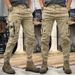 Spring And Autumn American Tooling Pants Men's Straight Functional Outdoor Tactical Casual Pants Men's Tie Pants Men's_mkmklike.com