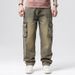 Pulse Foreign Trade Hip-Hop Pants Retro Multi-Pocket Baggy Cargo Skateboard Jeans For Men, European And American Style_mkmklike.com