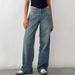 Women's Straight Leg Stretch Denim Jeans - High Waist Comfort Fit, Classic Washed Colors, All-Day Wear For Work & Casual_mkmklike.com