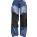 Women's Clothing Patchwork Patchwork Denim High Waist Tight Hip Raw Edge Women's Straight Denim_mkmklike.com