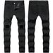 Men's Jeans Trendy Hole Black Jeans Trendy Cross Border Men's Pants_mkmklike.com