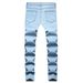 REPPUNK Men's Slim Fit Stretch Jeans - Distressed Denim Pants With Comfortable Cotton Blend For Casual Wear_mkmklike.com