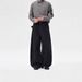 Urban Streetwear Distressed Denim Pants With Metal Studs & Flared Legs For Men & Women - High Waist Wide Leg Jeans In Black & White_mkmklike.com
