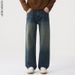 Men's American Vintage Straight Leg Jeans – High Street Relaxed Fit Denim Pants (91.7% Cotton, Washed & Distressed)_mkmklike.com