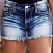 Women's Clothing New Design Women's Fashion Tassel Perforated Denim Shorts_mkmklike.com