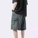Men's Clothing Jeans Summer Thin Retro High Street Fashion Shorts Loose Straight Casual Washed Pants_mkmklike.com
