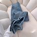 Women's Clothing Retro Narrow Version Popular Wide Leg Jeans For Women Spring High Waist Loose Slim Small Straight Mopping Pants_mkmklike.com