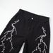Men's Black Loose Wide Leg Jeans Lightning Embroidered American High Street Style Heavy Duty Floor Length Trousers_mkmklike.com