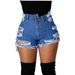 Women's Clothing Women's High-Waisted Ripped And Frayed Hem Shorts Summer Trendy Style Denim Jeans For Formal & Casual For Women_mkmklike.com