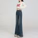 Plus-size Women Can Wear Slightly Flared Jeans That Don't Cling To The Legs, High-waisted, Slimming, Stretchy, With Side_mkmklike.com