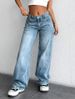 Women's High Waist Wide Leg Jeans - Summer Lightweight Stretchy Denim Pants For Pear Shape, Loose Fit Comfort, Trendy Streetwear_mkmklike.com