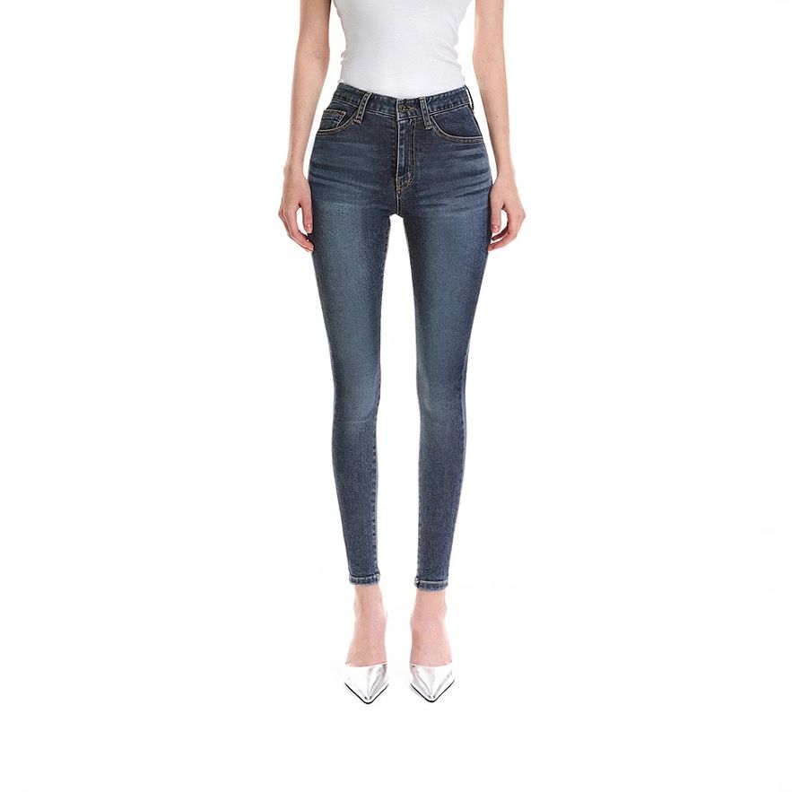 High-Waist Stretch Pencil Jeans For Women - Slimming Fit, Built-In Hip Pads, Retro Wash, Straight-Leg & Cropped Style (Vintage Blue, XS/S/M/L)_mkmklike.com