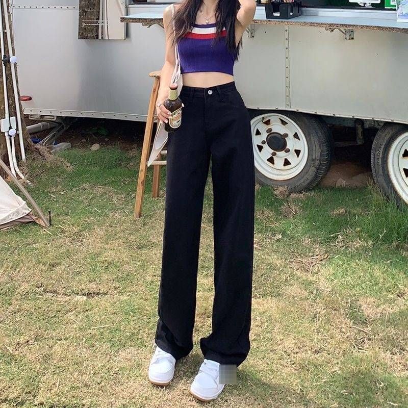 Women's Clothing High Waist Wide Leg Jeans - Stretch Straight Denim Pants In 10 Colors (S-5XL)_mkmklike.com