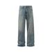 Men's Clothing Retro Vintage Washed Jeans Men And Women Loose Baggy Wide Leg Clean Fit Pants Trendy Brand_mkmklike.com