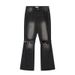 American Street Style Knee-Ripped Belt Jeans Unisex Punk Motorcycle Workwear Long Pants Trendy_mkmklike.com