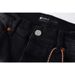 Y2K Motorcycle Stacked Flared Jeans, Black To Grey Fade, Plaid Lining Inside Rips, Multiple Distressed Holes, Summer-Friendly Unisex_mkmklike.com