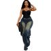 Women's Wide Leg Jeans European American Style Washed Tie Dye Distressed Straight Leg Cargo Pants Fashion_mkmklike.com
