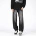 Suitable For All Seasons LKTM Men's Fashion#Trendy Brand Patchwork Beaded Jeans For Men Vibe Design Loose Straight Long Pants_mkmklike.com