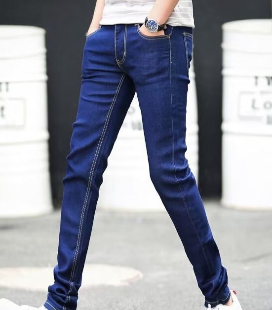 Men's Clothing Gray Snowflake 2025 New Jeans Men's Slim Fitting Men's Pants Men's Long Pants Korean Style Tight Trend_mkmklike.com