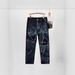 Cross Border Denim Wholesale Washed Tie Dyed Flared Men's American Trendy Handsome Heavy Industry Niche Straight Jeans_mkmklike.com