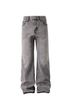 Men's Clothing Men's Gray Washed Jeans - Frayed Hem Straight Leg Denim (Cleanfit Vintage Style)_mkmklike.com