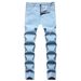 REPPUNK Men's Slim Fit Stretch Jeans - Distressed Denim Pants With Comfortable Cotton Blend For Casual Wear_mkmklike.com