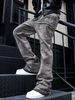 Men's Premium Washed Denim Jeans - 3D Metal "HELLO" Letter & Splatter Paint Hip-Hop Jeans_mkmklike.com