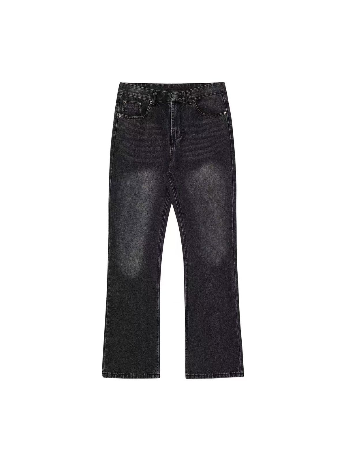 Vintage Washed Denim Flare Jeans – Classic Blue & Black High-Waisted Bootcut Pants (S/M/L/Xl) Fashion Trends_mkmklike.com