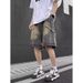 Men's Clothing Retro Old Waste Style Raw Edge Washed Denim Shorts Casual Versatile Shorts_mkmklike.com