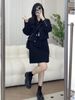 Chicco Xuanxuan Plus Size Women's Fashion Street Hong Kong Style Denim Suit Autumn Top Half Skirt Retro Jacket Royal Sister_mkmklike.com