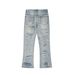 Heavy-Duty Distressed Flared Washed Jeans For Men Trendy Loose Wide-Leg Pants High Street Casual Trousers_mkmklike.com